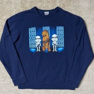 Disney Wonderground Gallery Star Wars Chewbacca Crew Sweater Navy